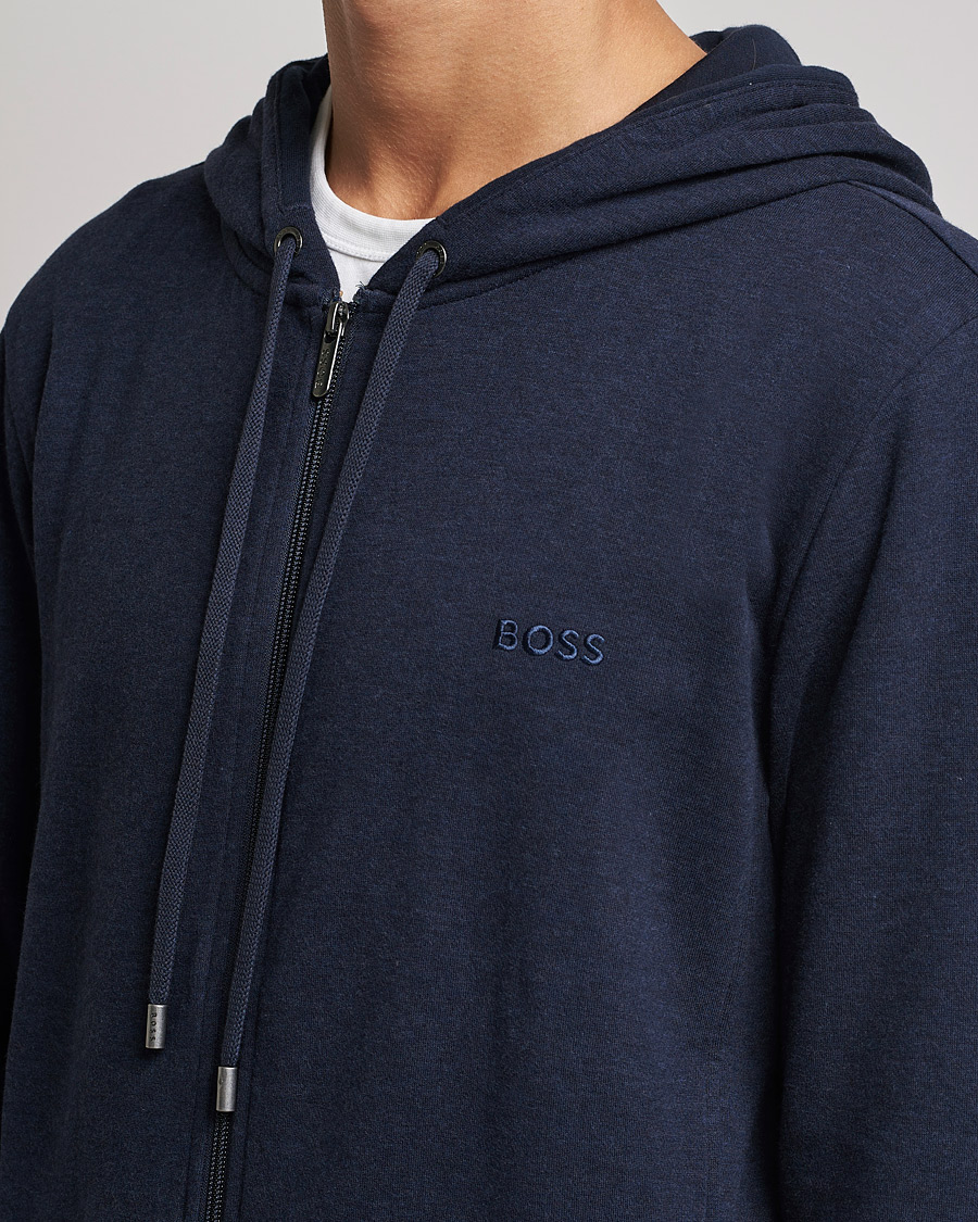 Herre | Trøjer | BOSS BLACK | Cashmere Full Zip Hoodie Dark Blue
