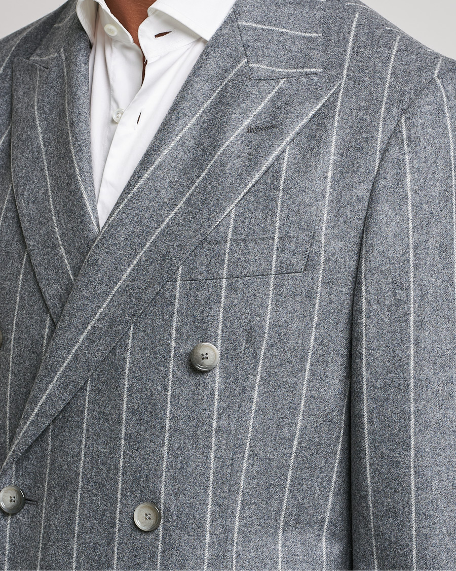 Herre | Jakkesæt | BOSS BLACK | BOSS Hanry Wool Double Breasted Pinstripe Suit Medium Grey