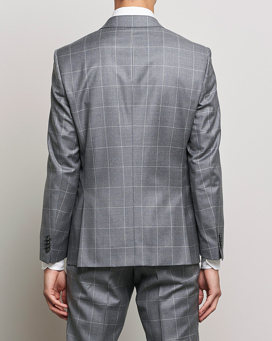 Herre | Jakkesæt | BOSS BLACK | BOSS Huge Wool Checked Suit Silver