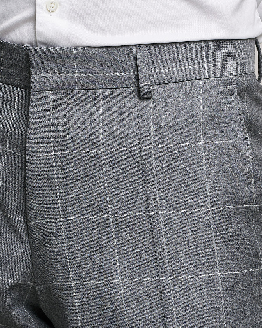 Herre | Jakkesæt | BOSS BLACK | BOSS Huge Wool Checked Suit Silver