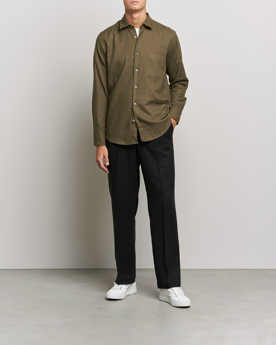 Herre | Skjorter | BOSS ORANGE | Relegant Flannel Shirt Dark Green