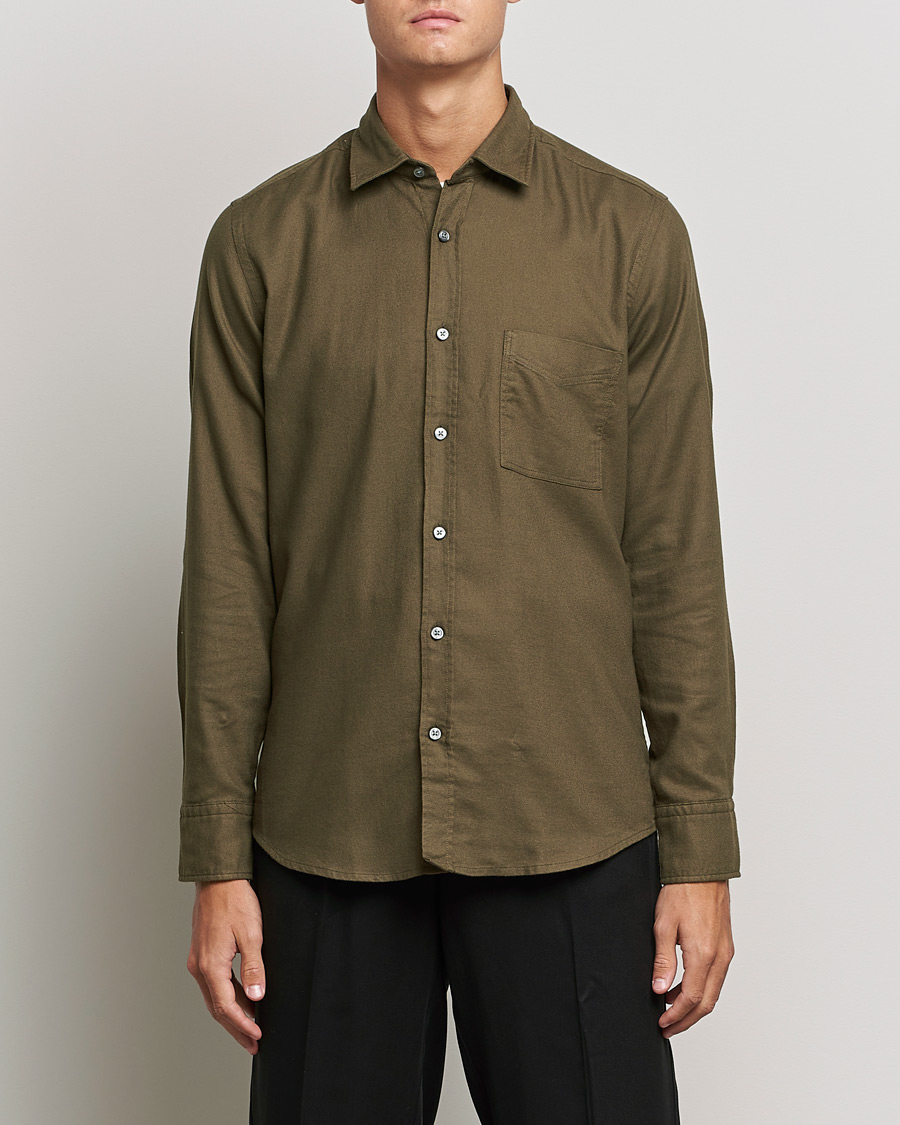 Herre | Skjorter | BOSS ORANGE | Relegant Flannel Shirt Dark Green