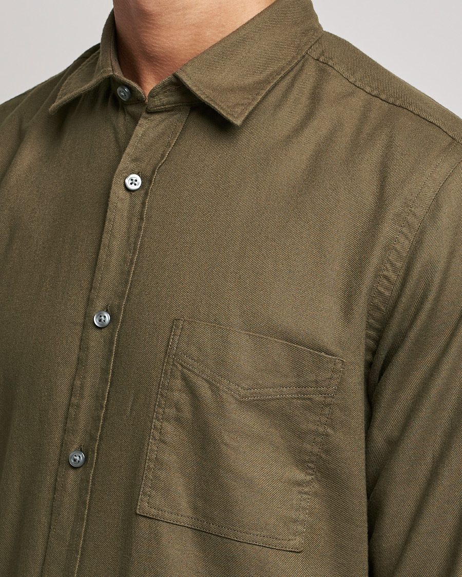 Herre | Skjorter | BOSS ORANGE | Relegant Flannel Shirt Dark Green