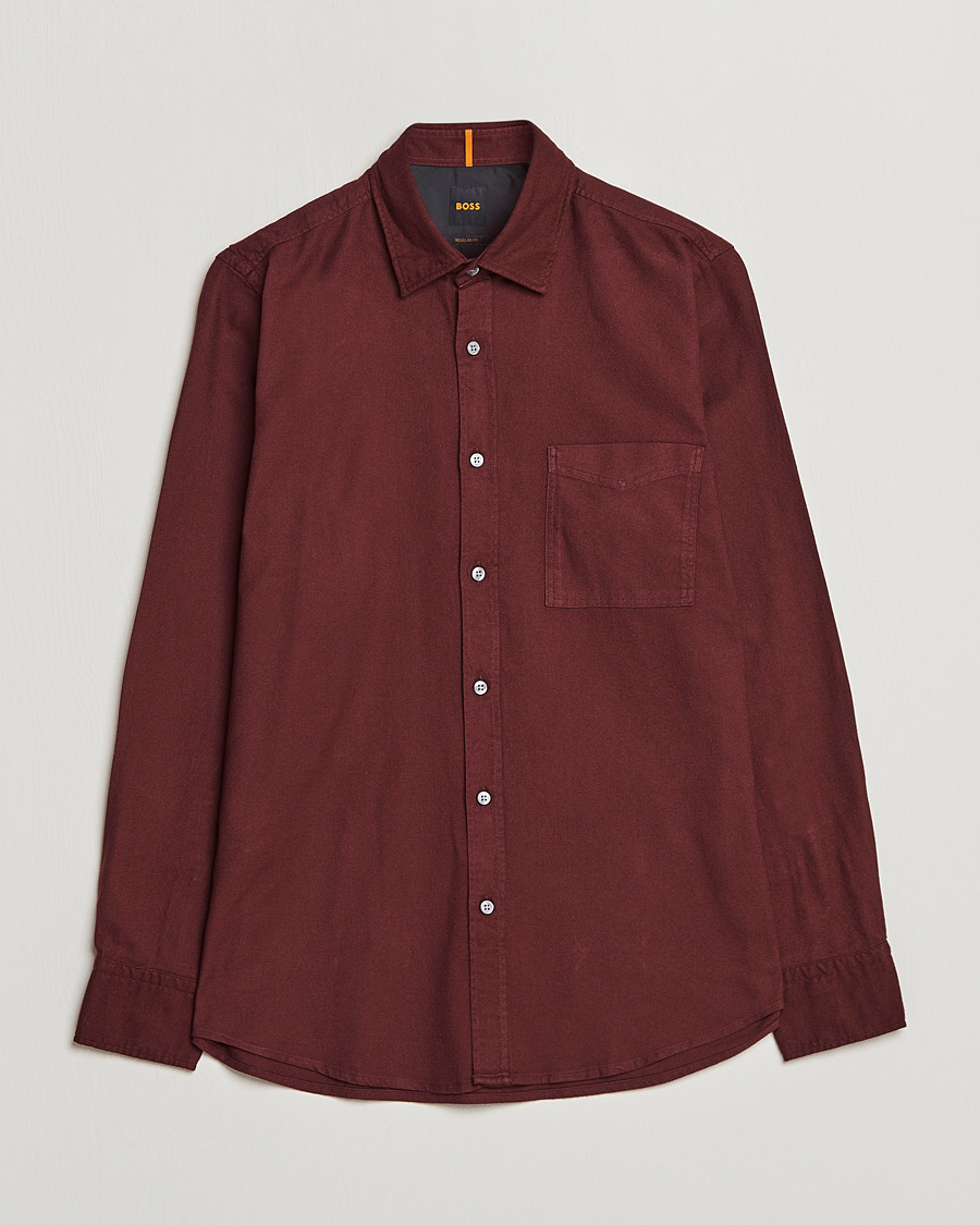 Herre | Skjorter | BOSS ORANGE | Relegant Flannel Shirt Dark Red