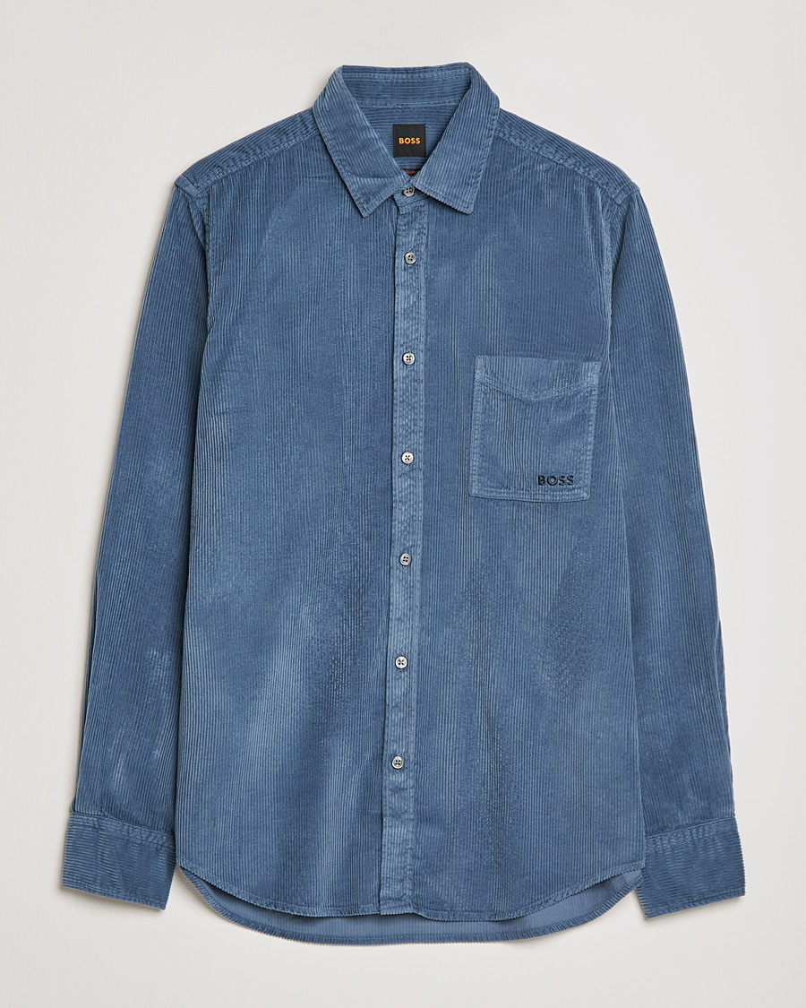 Herre | Skjorter | BOSS ORANGE | Relegant Corduroy Shirt Bright Blue