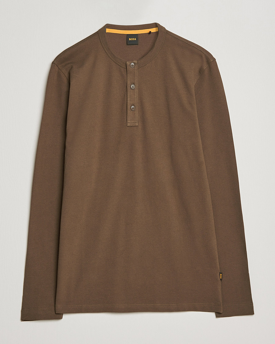 Herre | Trøjer | BOSS ORANGE | Teetwill Henley Dark Green