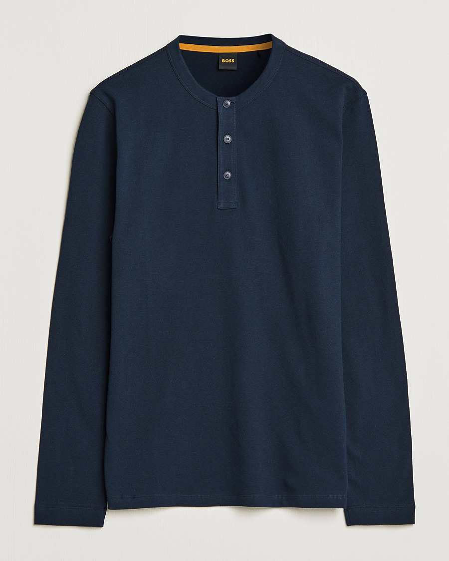 Herre | Trøjer | BOSS ORANGE | Teetwill Henley Dark Blue