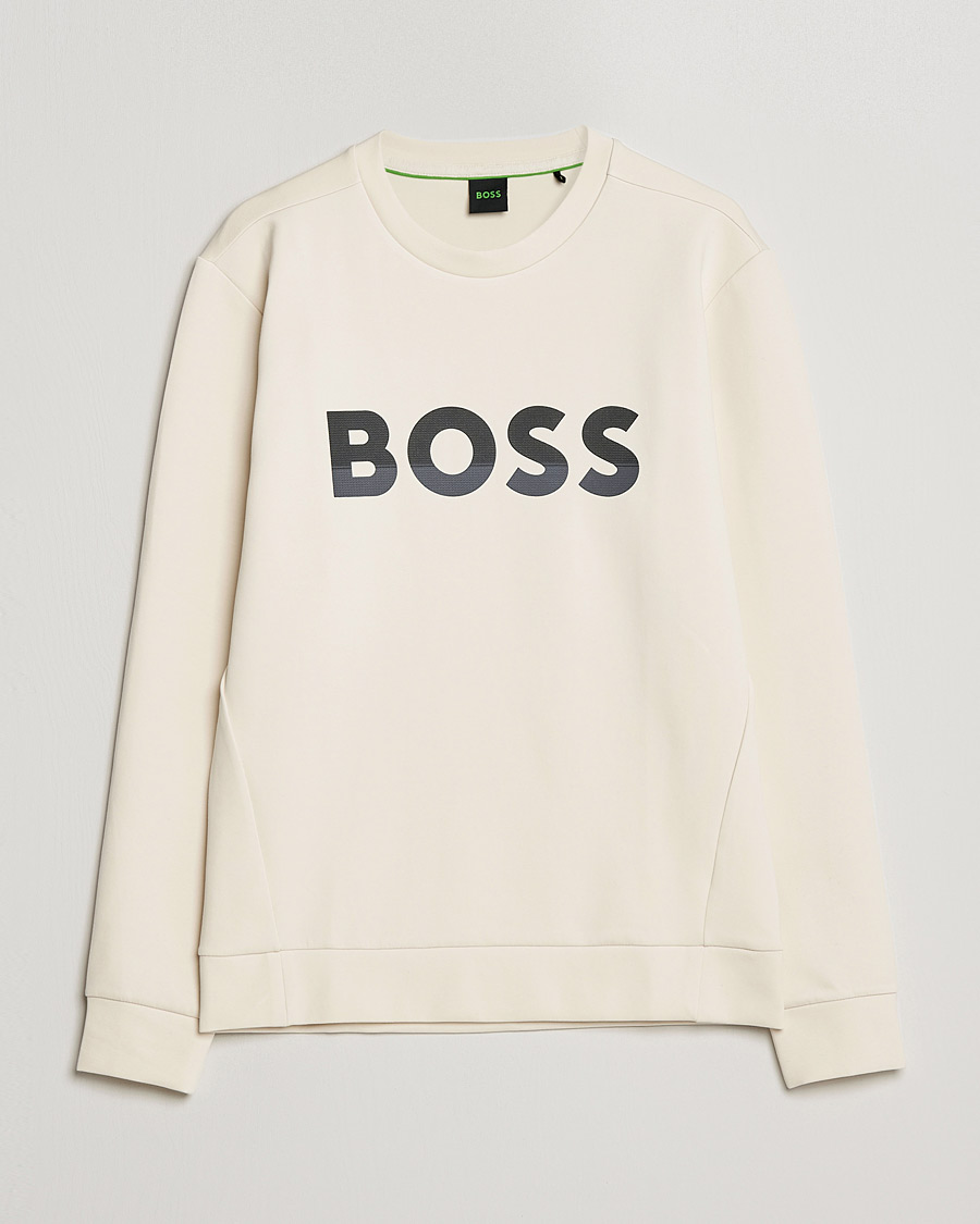 Herre | Trøjer | BOSS GREEN | BOSS Athleisure Salbo Logo Sweatshirt Open White
