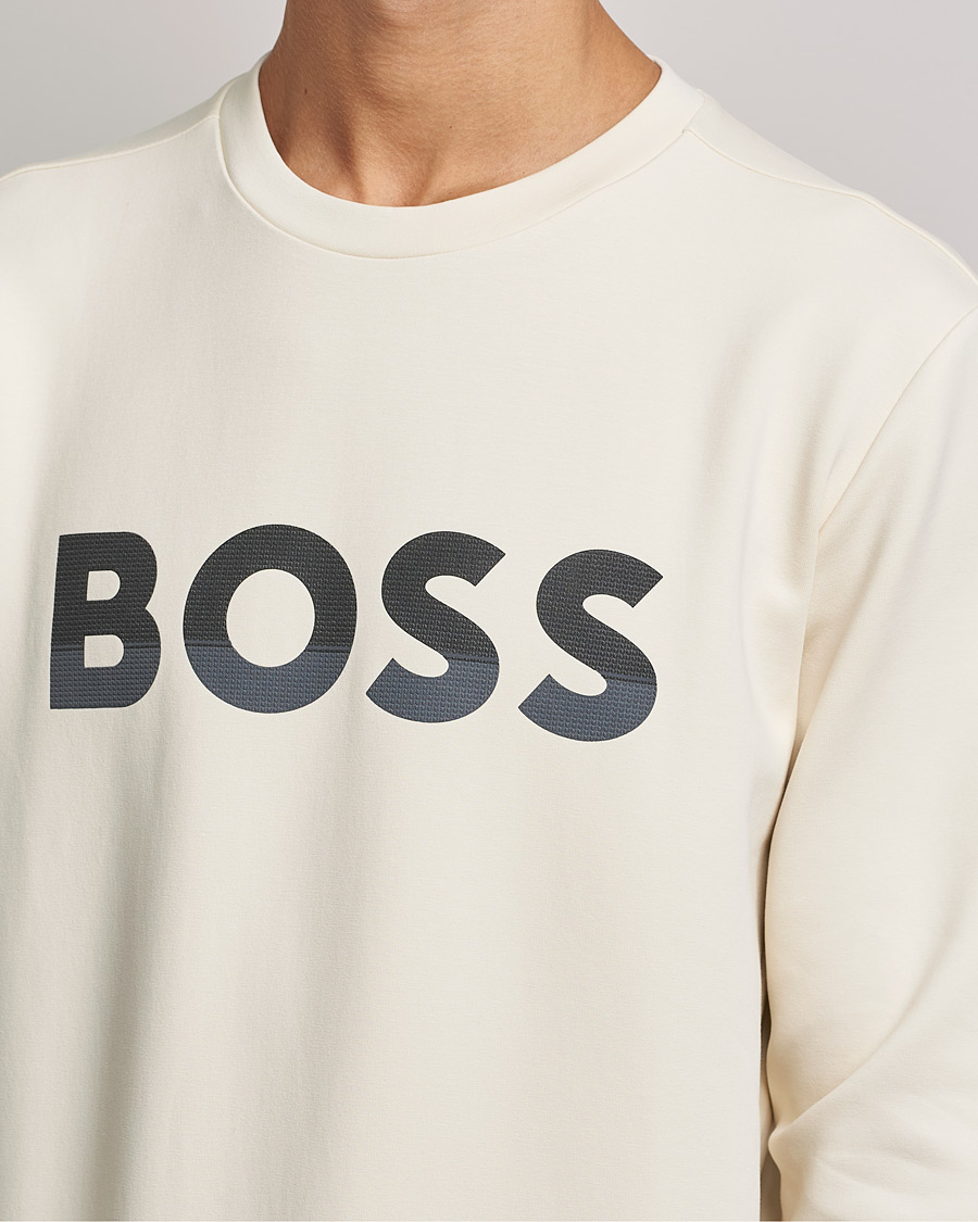 Herre | Trøjer | BOSS GREEN | BOSS Athleisure Salbo Logo Sweatshirt Open White