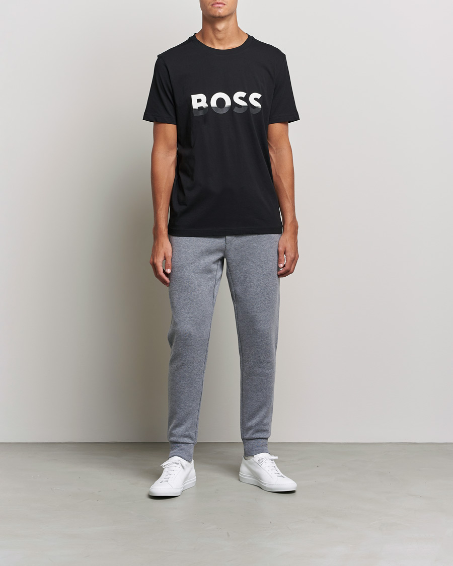 Herre | T-Shirts | BOSS GREEN | Logo Crew Neck T-Shirt Black
