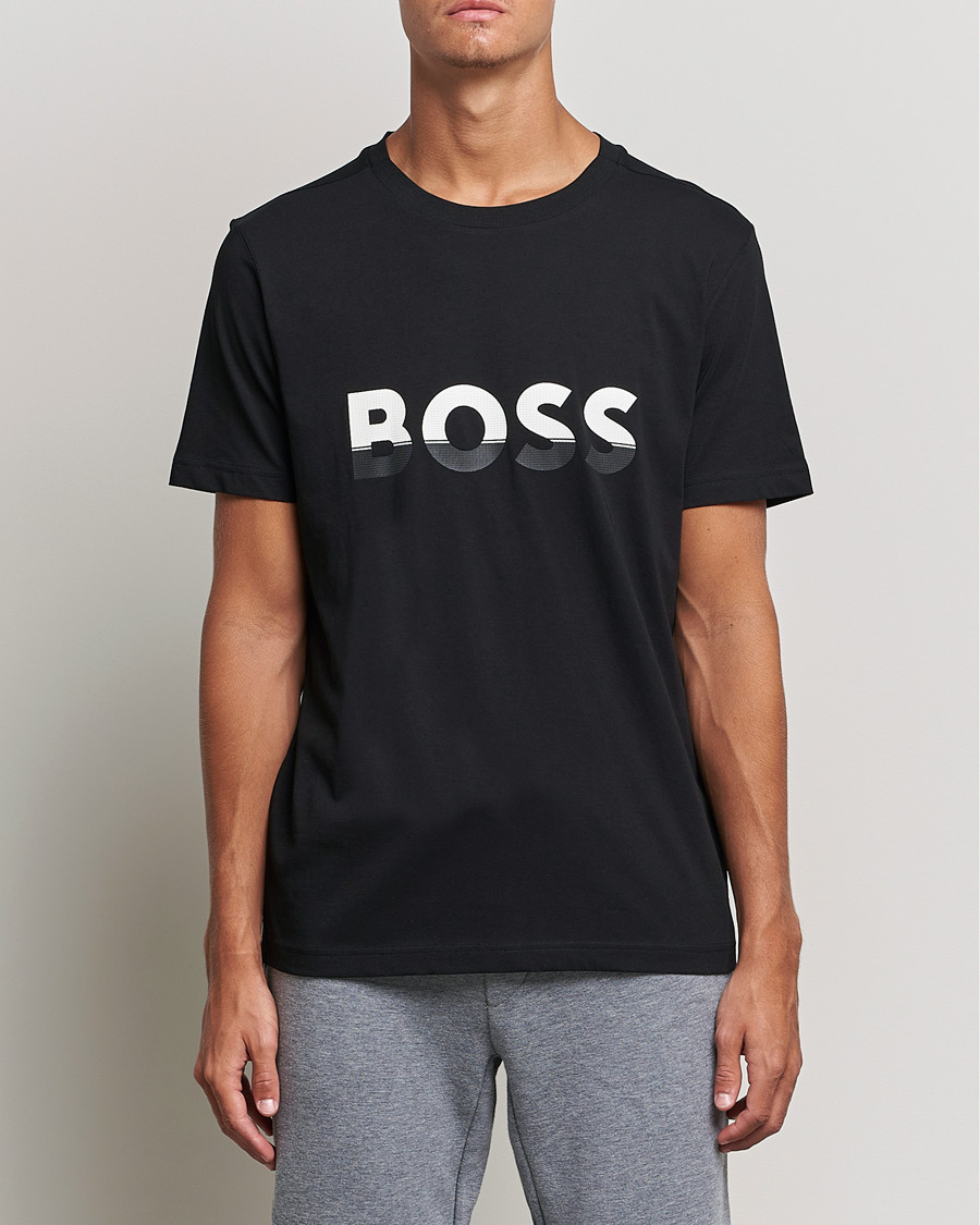Herre | T-Shirts | BOSS GREEN | Logo Crew Neck T-Shirt Black