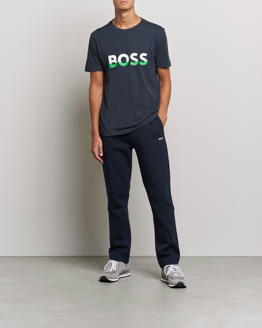 Herre | BOSS Athleisure | BOSS Athleisure | Logo Crew Neck T-Shirt Dark Blue