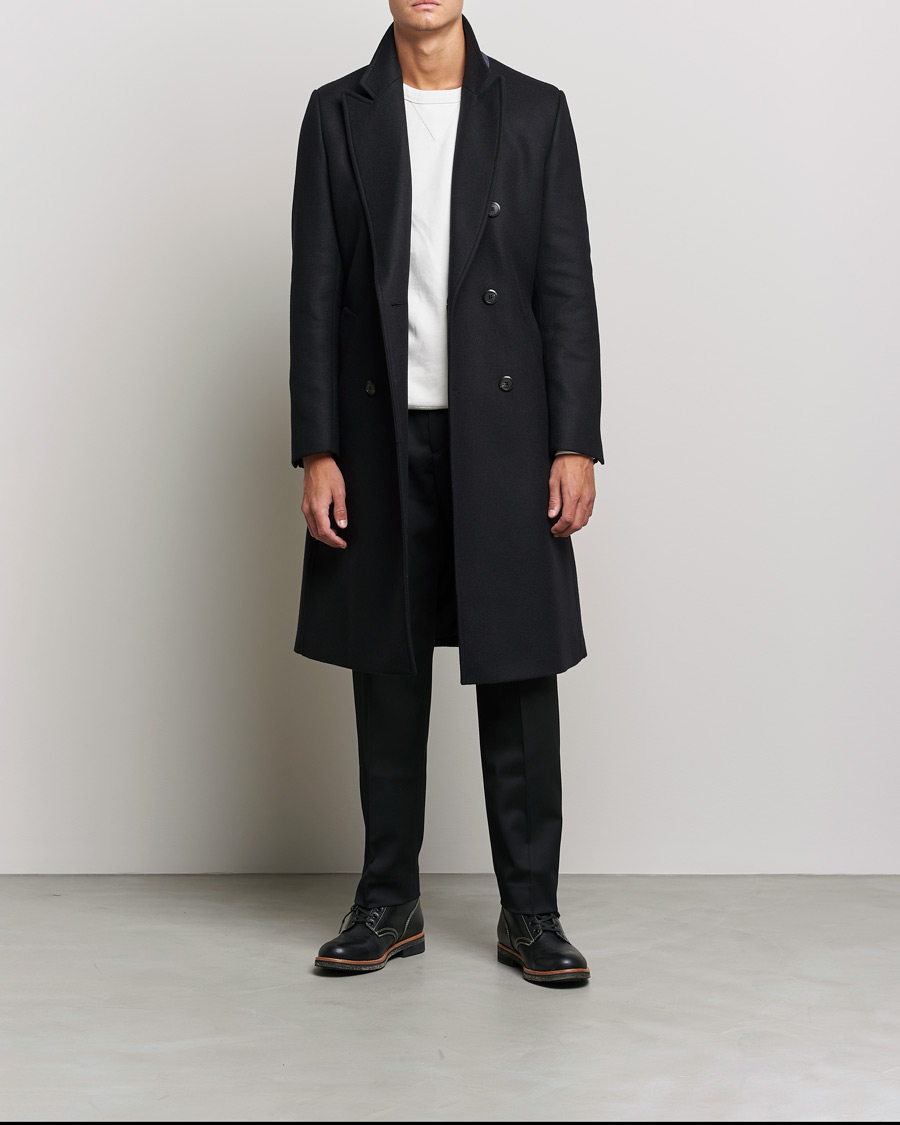 Herre | Jakker | HUGO | Miroy Wool Double Breasted Coat Black