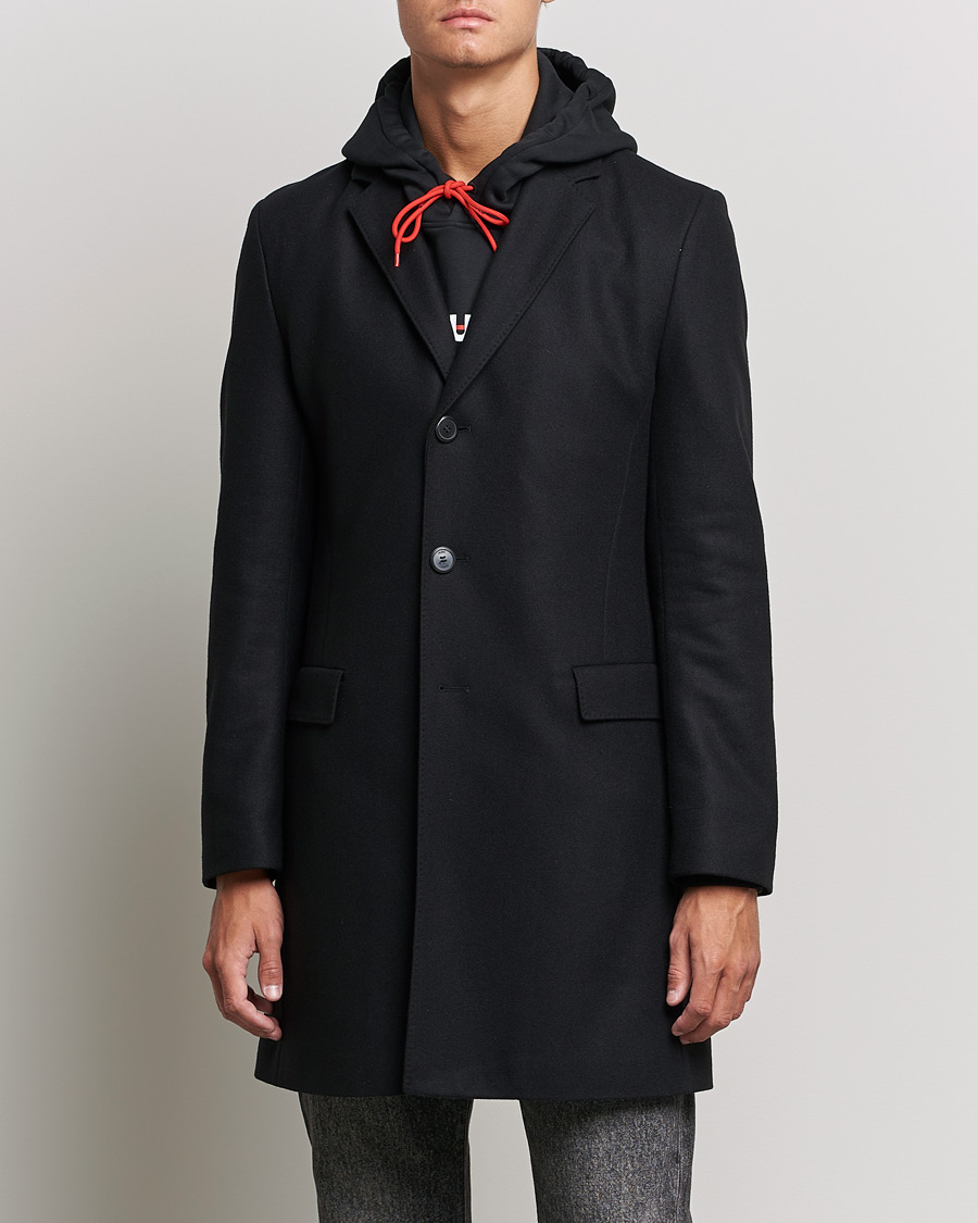 Herre | Jakker | HUGO | Migor Wool Coat Black