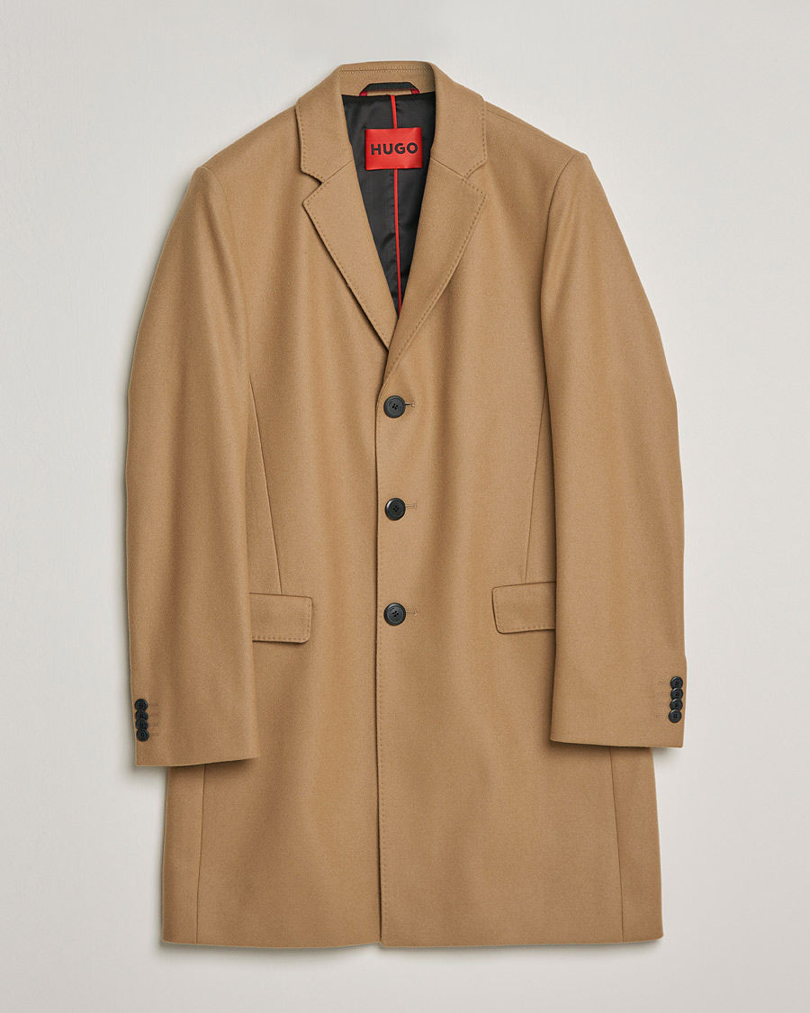 Herre | Jakker | HUGO | Migor Wool Coat Medium Beige