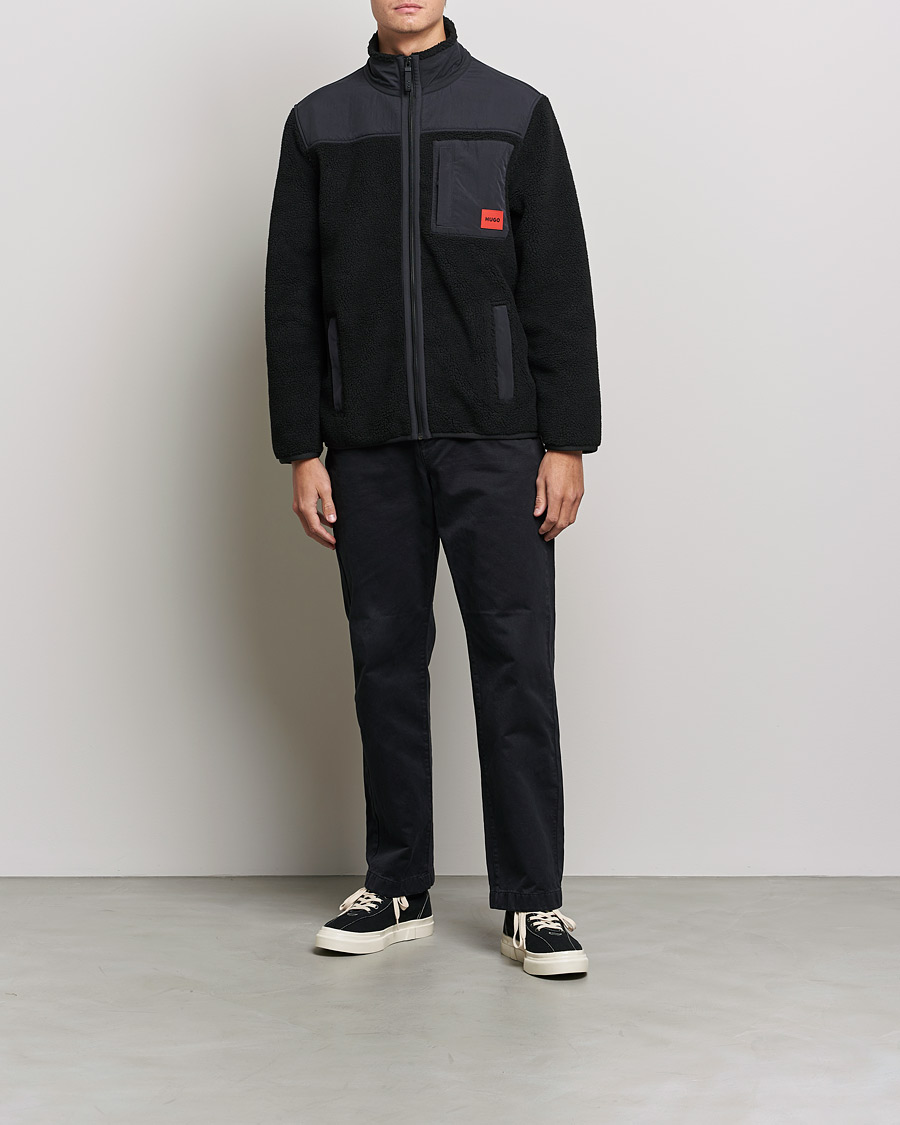 Herre | Trøjer | HUGO | Demongras Teddy Full Zip Black