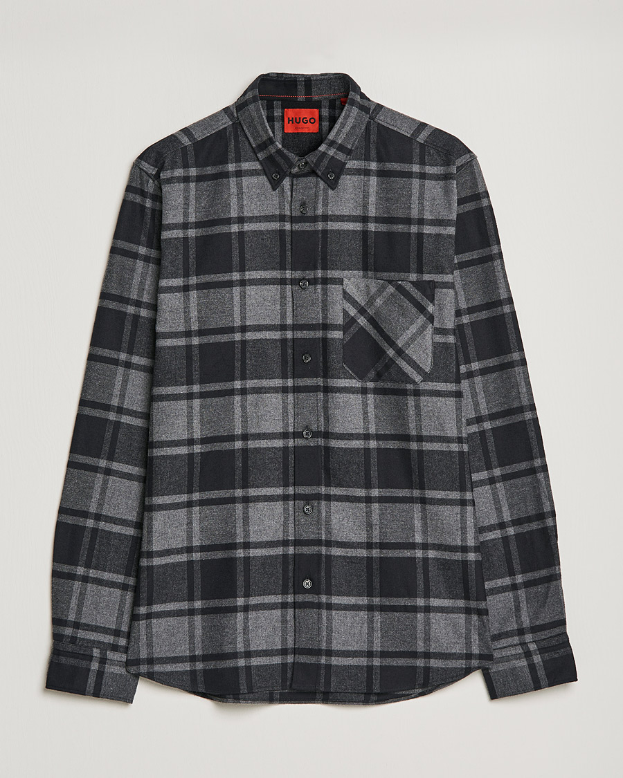 Herre | Skjorter | HUGO | Ermann Checked Overshirt Black