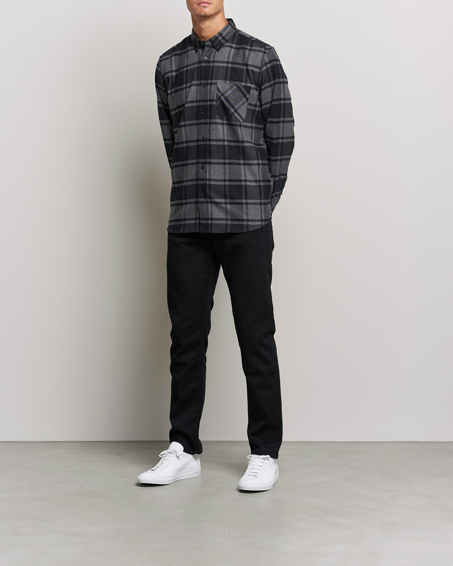 Herre | Skjorter | HUGO | Ermann Checked Overshirt Black