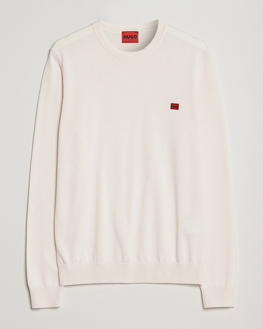 Herre | Trøjer | HUGO | San Cassius Knitted Sweater Natural