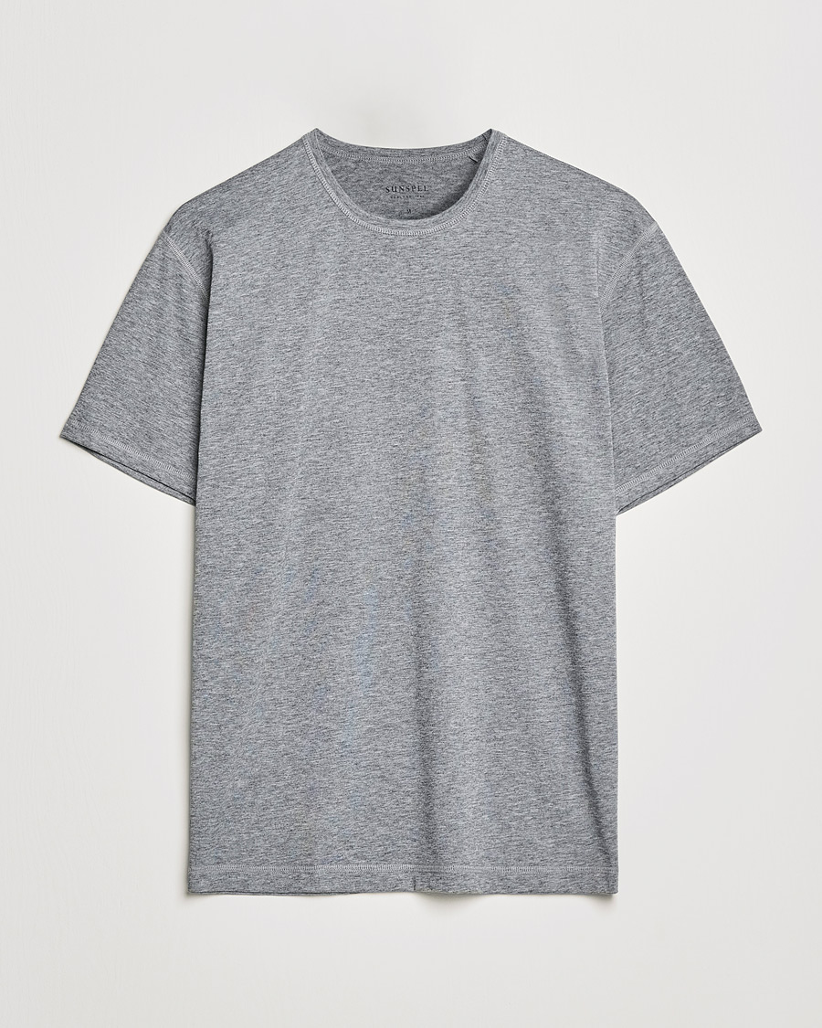 Herre | T-Shirts | Sunspel | Active Tee Grey Melange