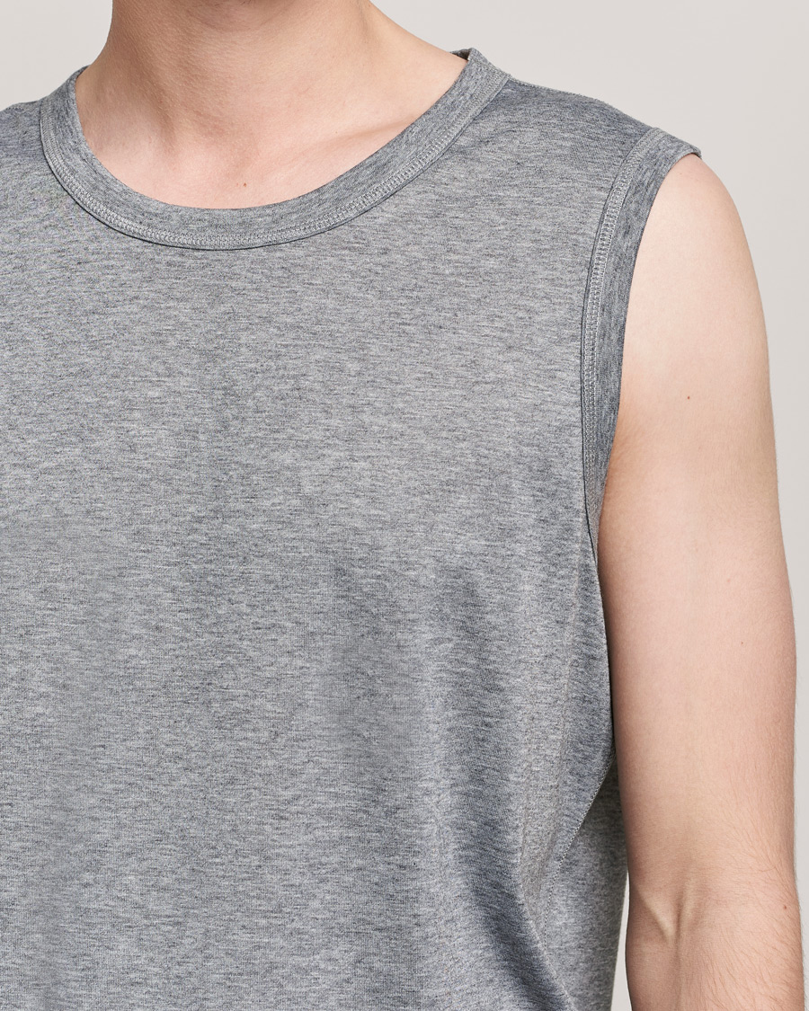 Herre | T-Shirts | Sunspel | Active Vest Grey Melange