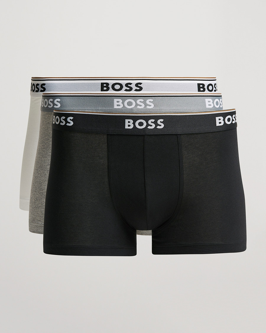 Herre | Undertøj | BOSS BLACK | 3-Pack Trunk Boxer Shorts White/Grey/Black