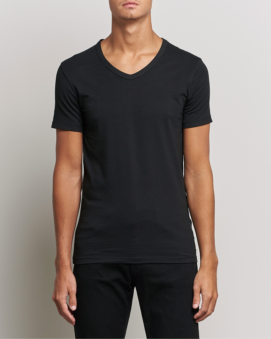 Herre | Sorte t-shirts | BOSS BLACK | 2-Pack V-Neck Slim Fit T-Shirt Black