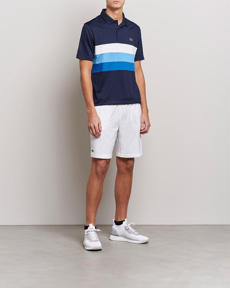 Herre | Lacoste | Lacoste Sport | Performance Striped Polo Navy Blue