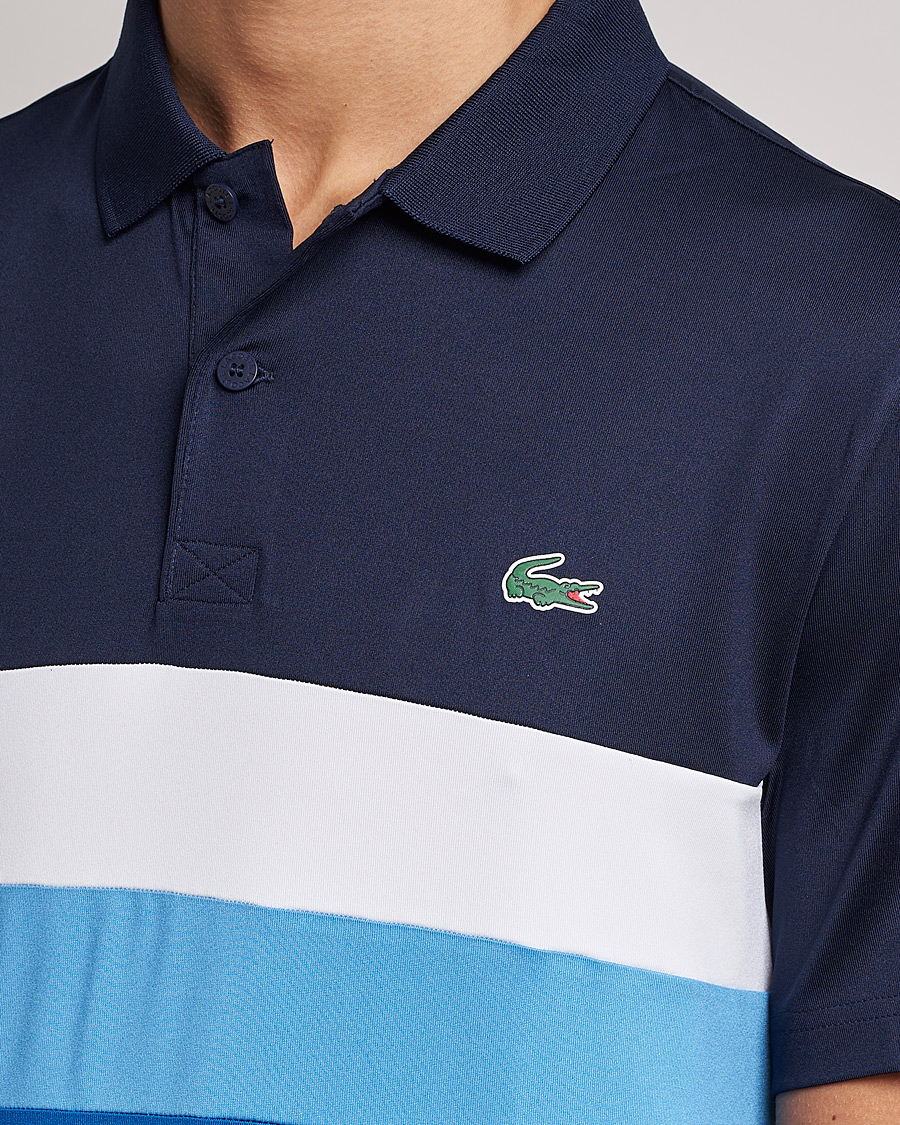 Herre | Polotrøjer | Lacoste Sport | Performance Striped Polo Navy Blue