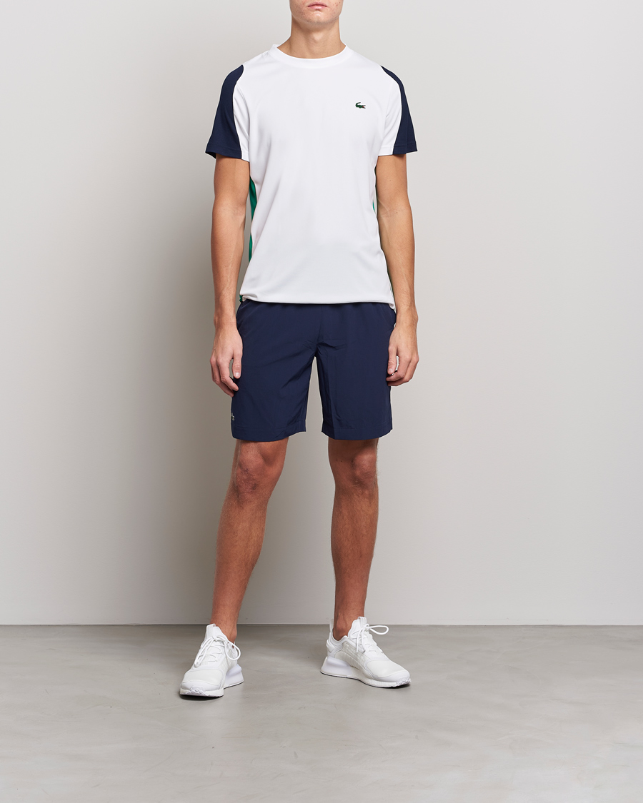 Herre | Lacoste Sport | Lacoste Sport | Performance Crew Neck T-Shirt White/Navy Blue