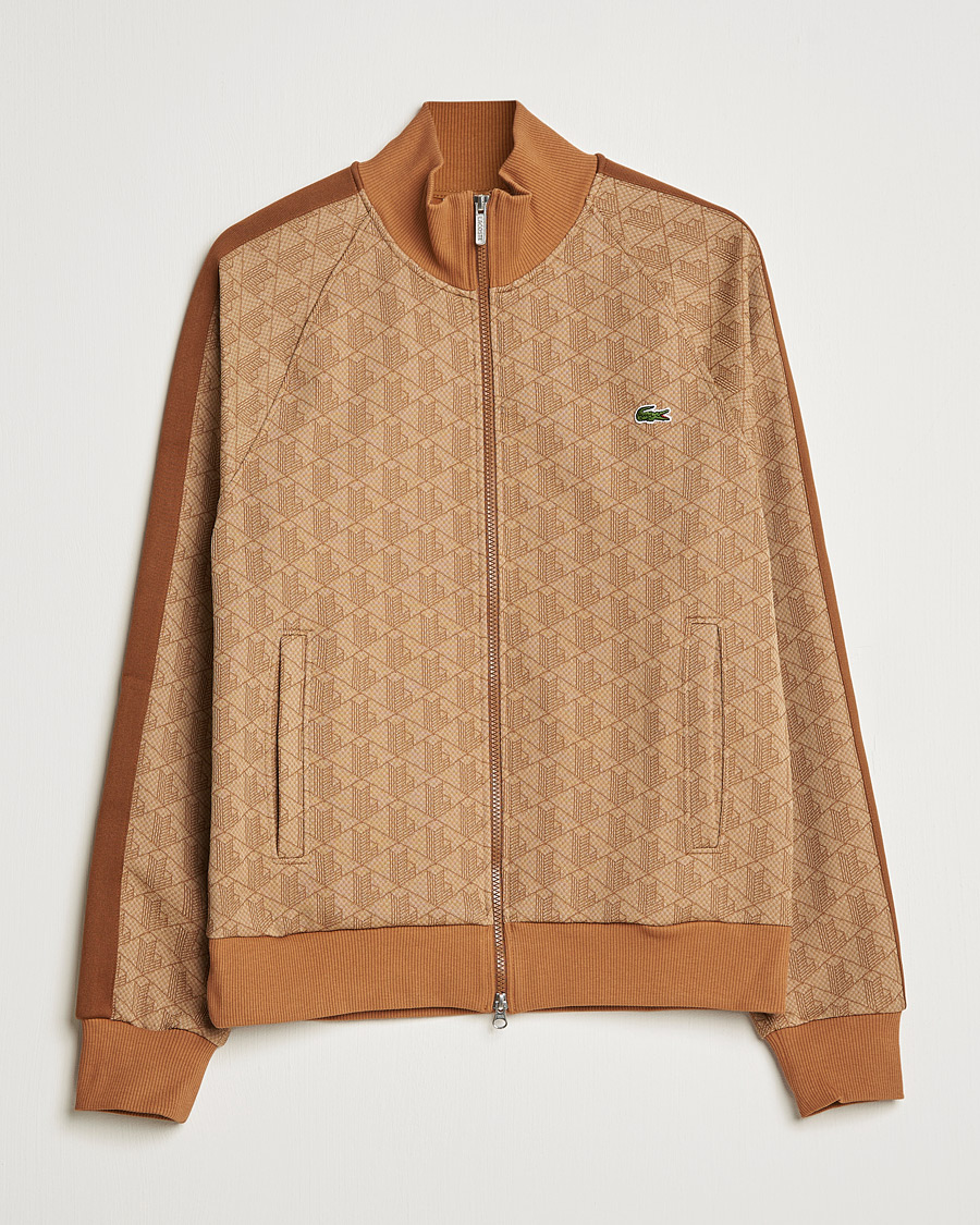 Herre | Trøjer | Lacoste | High Neck Zip Mongram Jacuard Sweatshirt Viennese