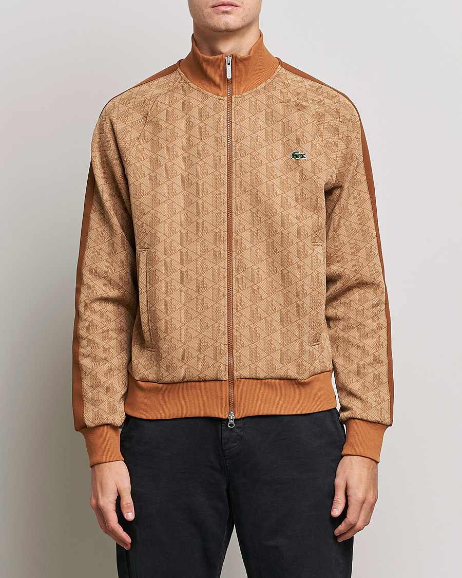 Herre | Trøjer | Lacoste | High Neck Zip Mongram Jacuard Sweatshirt Viennese