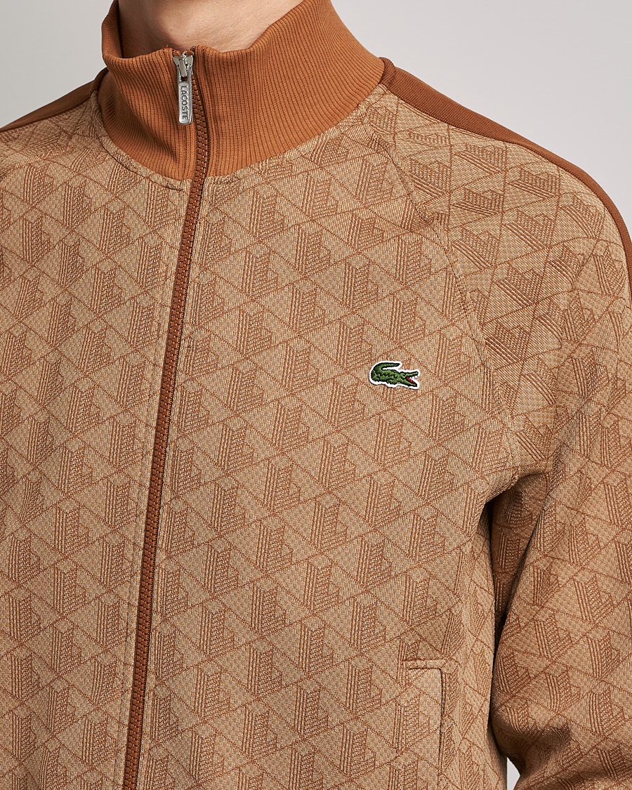 Herre | Trøjer | Lacoste | High Neck Zip Mongram Jacuard Sweatshirt Viennese