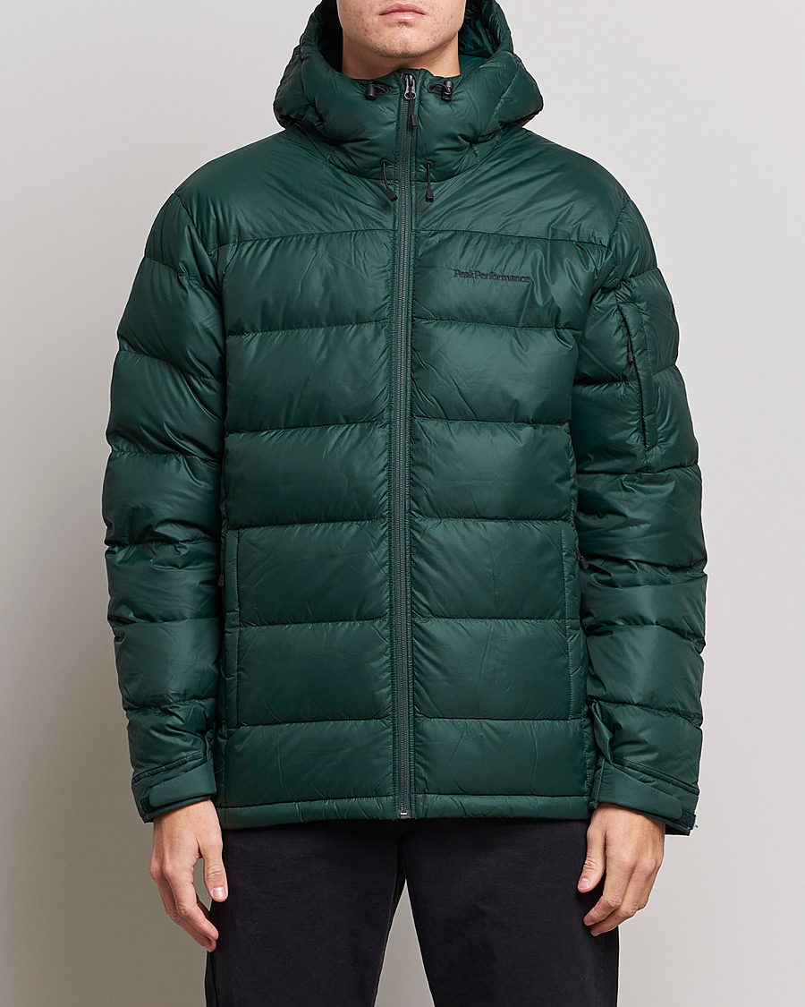 Herre | Jakker | Peak Performance | Frost Down Hooded Jacket Scarab Green