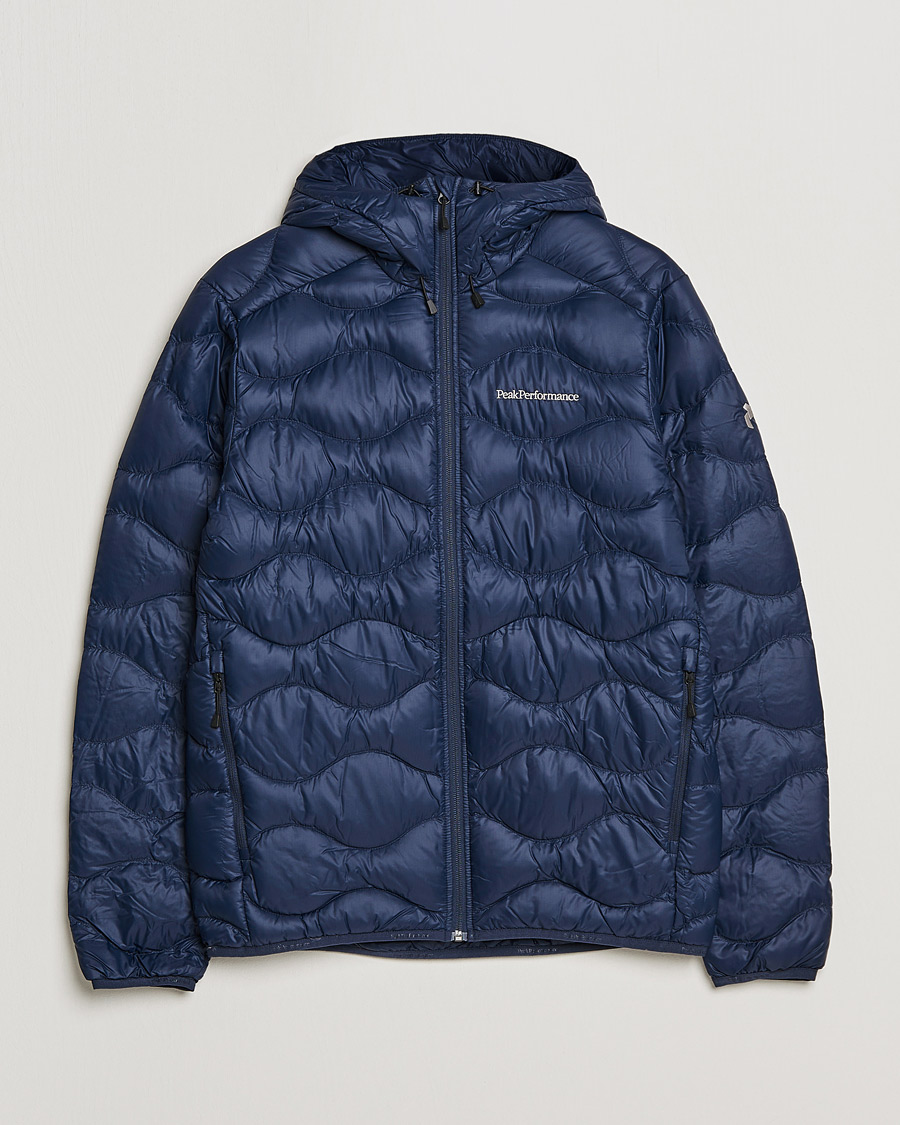 Herre | Jakker | Peak Performance | Helium Down Hooded Jacket Blue Shadow
