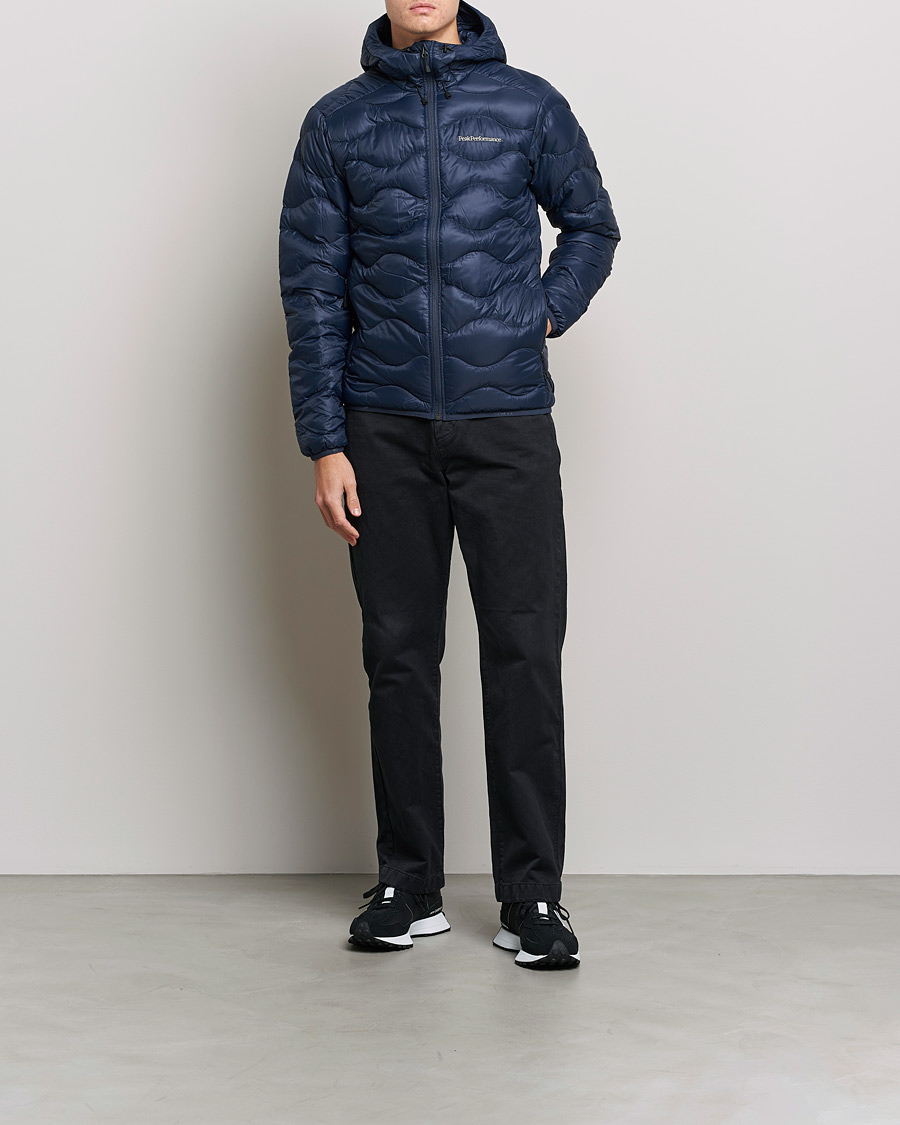 Herre | Jakker | Peak Performance | Helium Down Hooded Jacket Blue Shadow