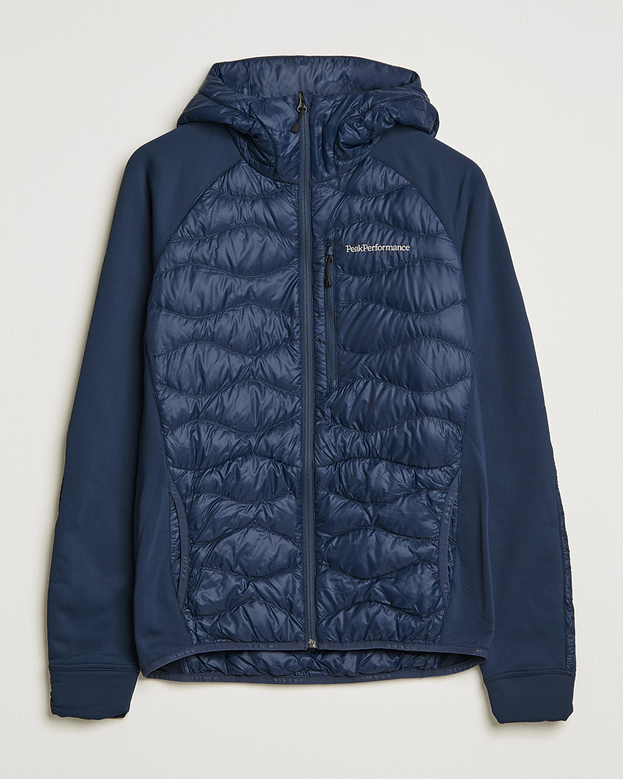 Herre | Jakker | Peak Performance | Helium Down Hybrid Hood Jacket Blue Shadow