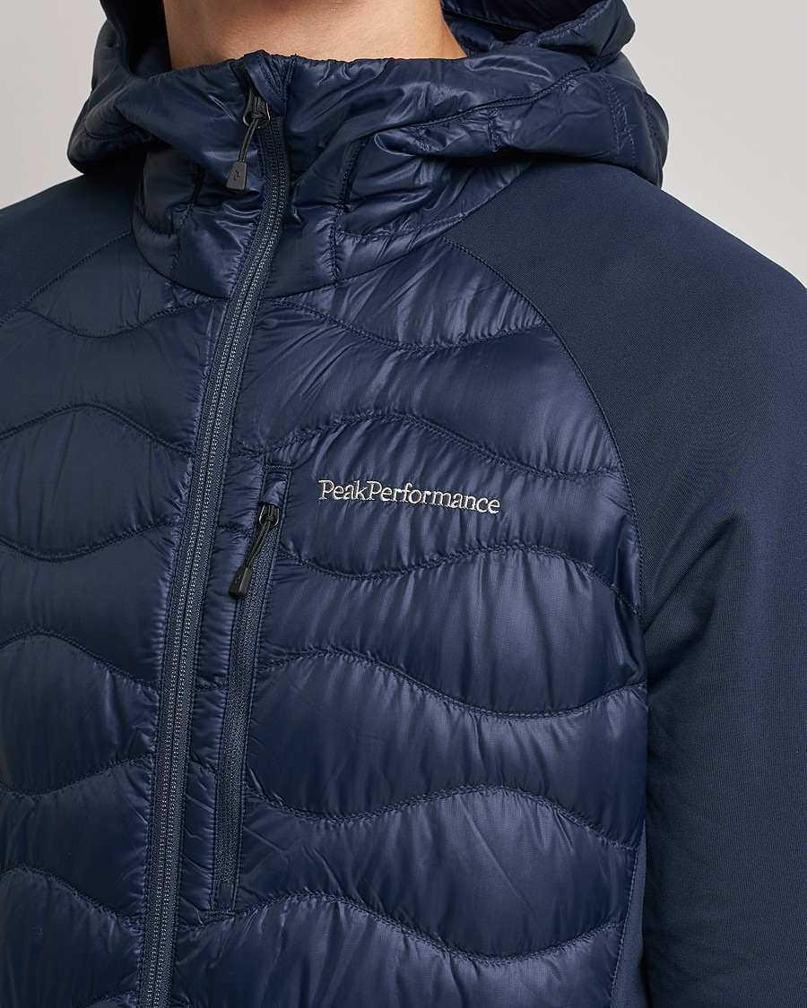 nød gård Traktor Peak Performance Helium Down Hybrid Hood Jacket Blue Shadow - CareOfCarl.dk