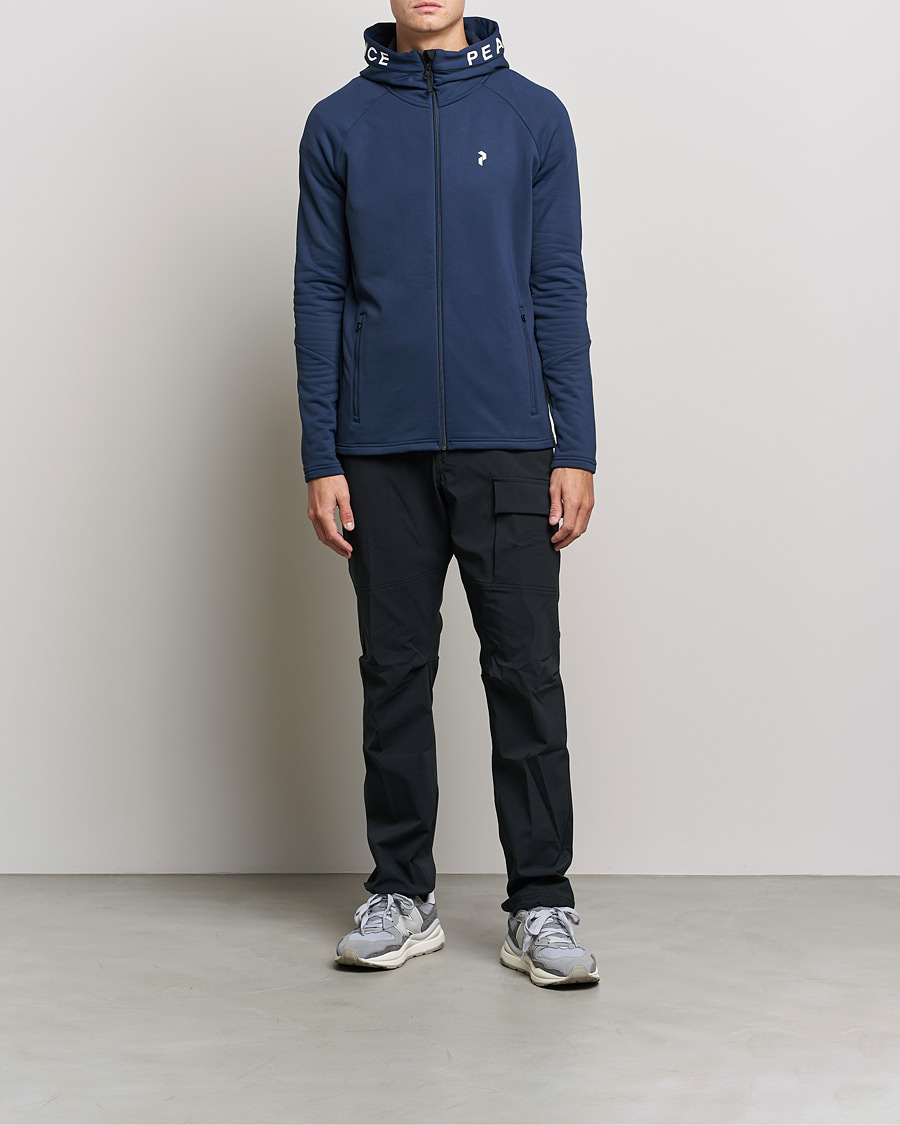 Herre | Trøjer | Peak Performance | Rider Zip Fleece Hood Jacket Blue Shadow