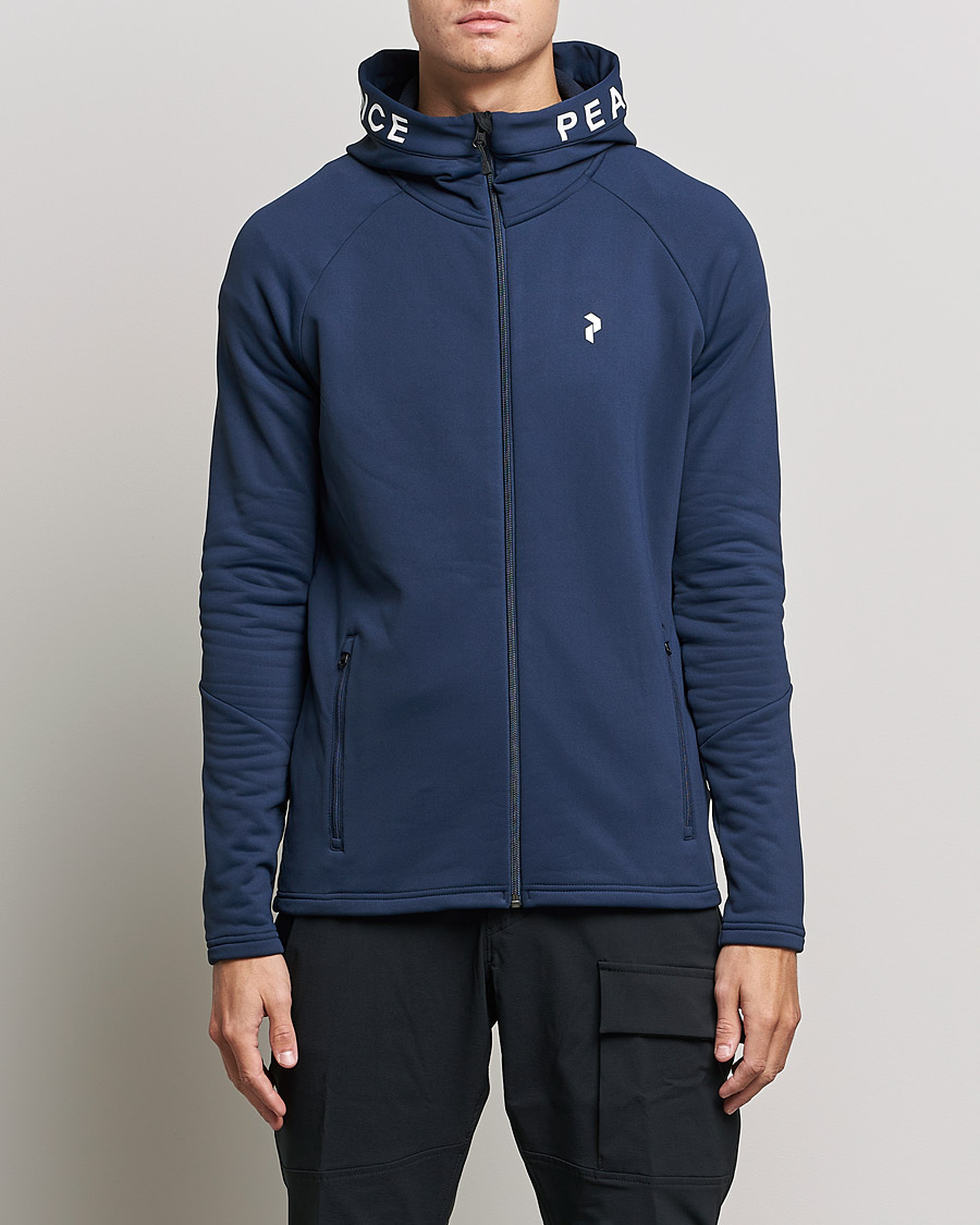 Herre | Trøjer | Peak Performance | Rider Zip Fleece Hood Jacket Blue Shadow