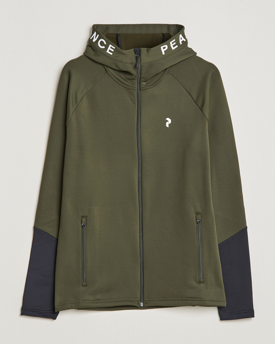 Herre | Trøjer | Peak Performance | Rider Zip Fleece Hood Jacket Forest Night Black