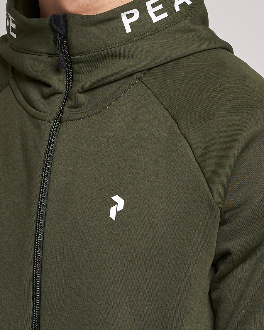 Herre | Trøjer | Peak Performance | Rider Zip Fleece Hood Jacket Forest Night Black