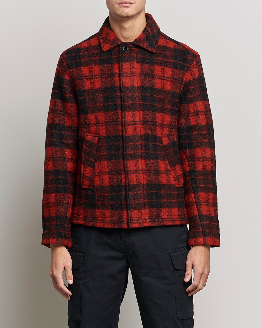 Herre | Skjorter | Peak Performance | Wool Overshirt Checked Red
