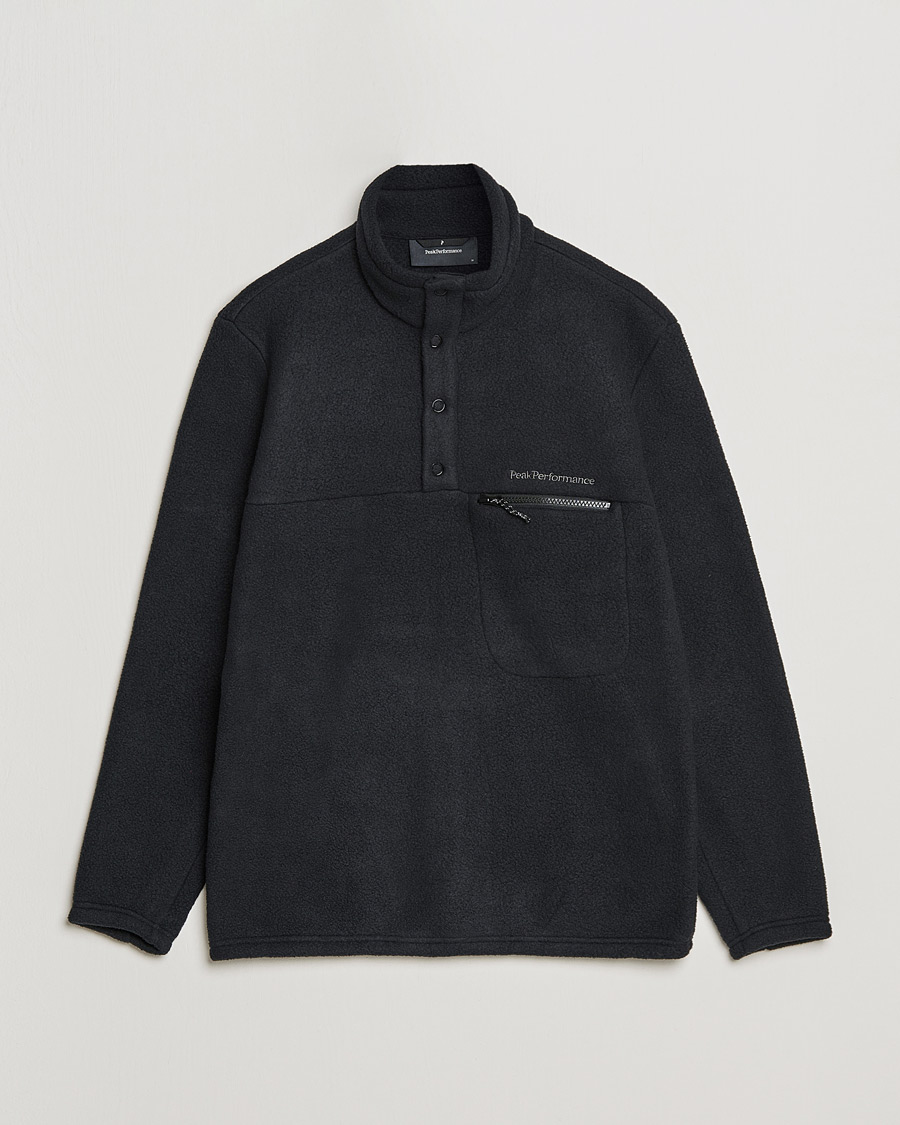 Herre | Trøjer | Peak Performance | Fleece Snap T-Neck Black