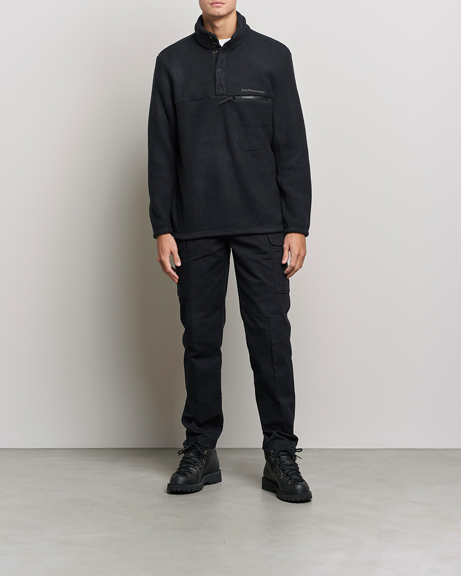Herre | Trøjer | Peak Performance | Fleece Snap T-Neck Black