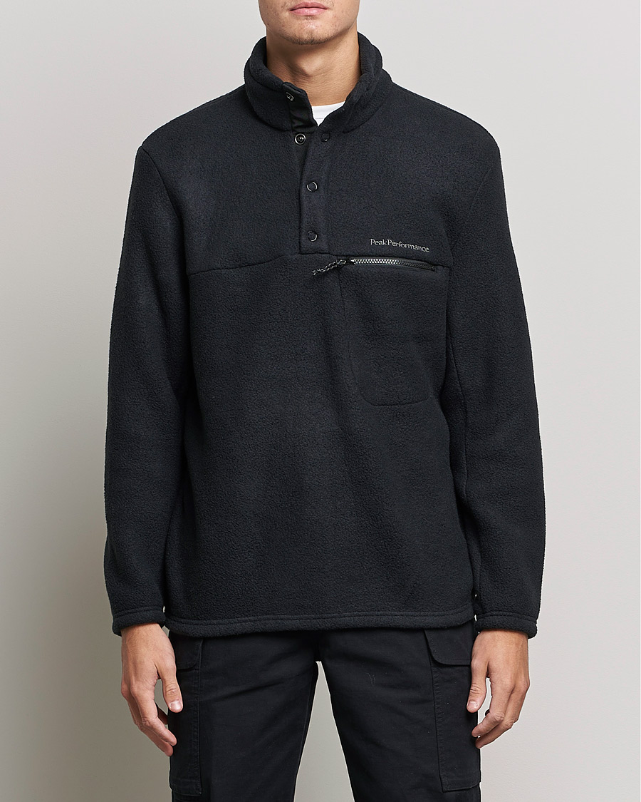 Herre | Trøjer | Peak Performance | Fleece Snap T-Neck Black