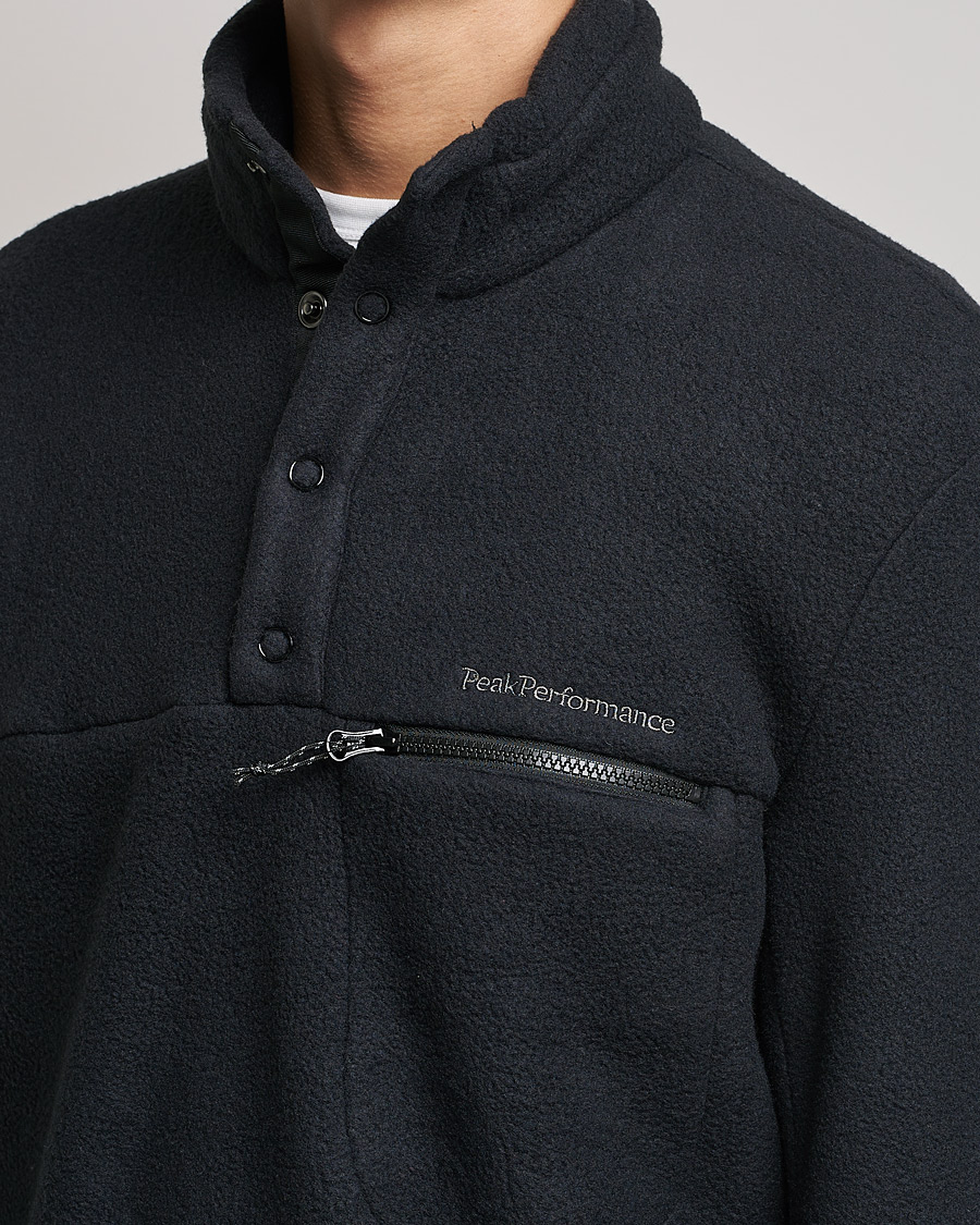 Herre | Trøjer | Peak Performance | Fleece Snap T-Neck Black