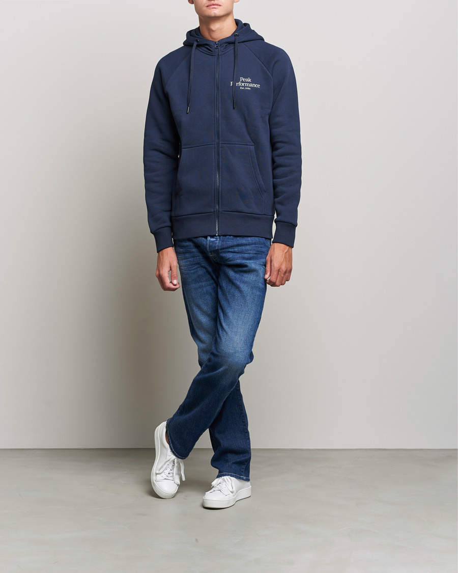 Herre | Trøjer | Peak Performance | Original Zip Hoodie Blue Shadow