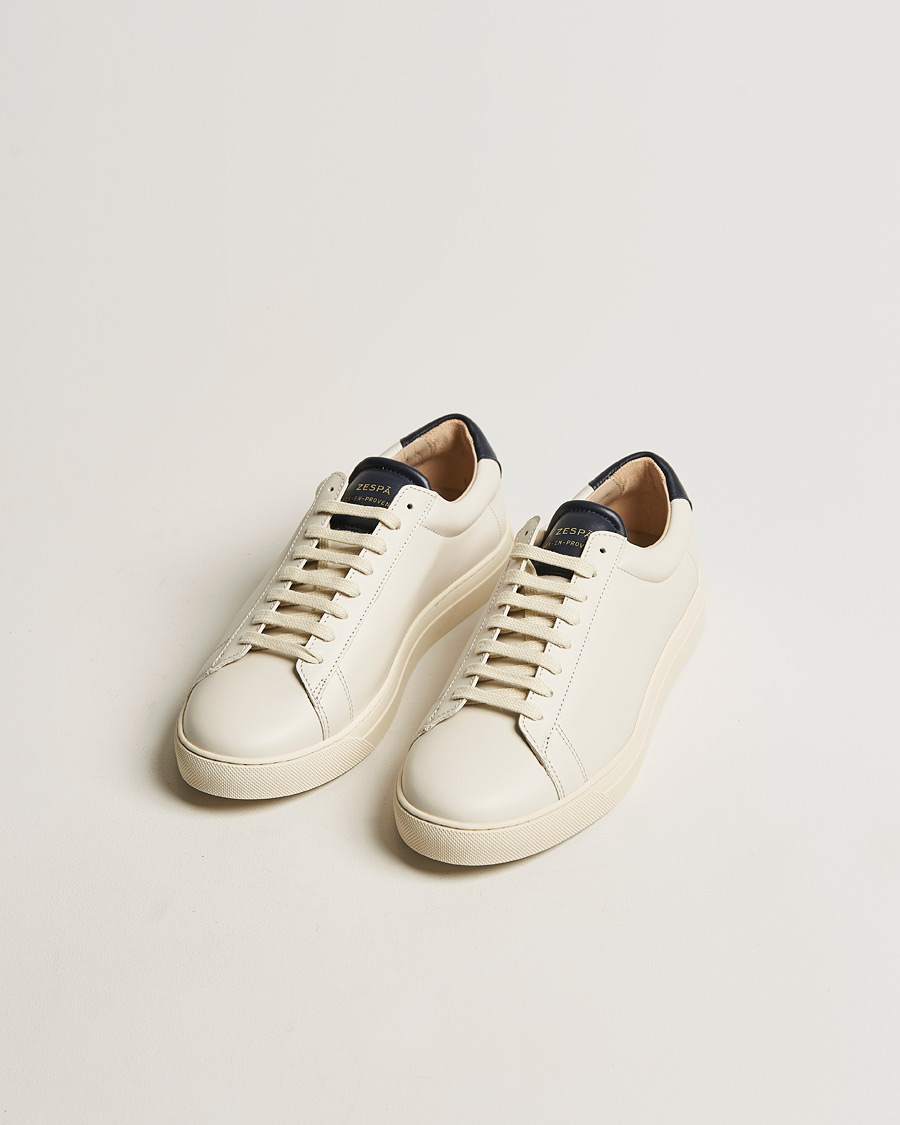 Herre | Zespà ZSP4 Nappa Leather Sneakers Off White/Navy | Zespà | ZSP4 Nappa Leather Sneakers Off White/Navy