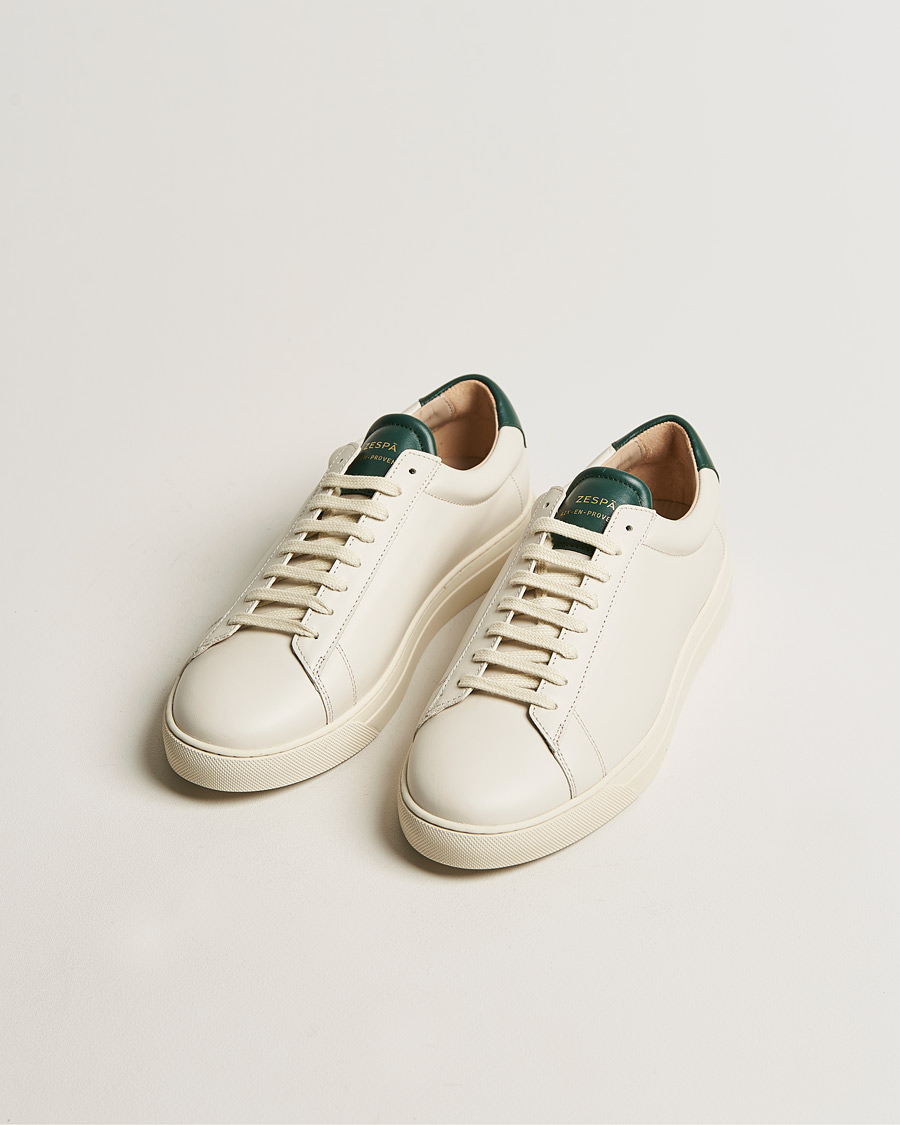 Herre | Zespà ZSP4 Nappa Leather Sneakers Off White/Vert Sombre | Zespà | ZSP4 Nappa Leather Sneakers Off White/Vert Sombre
